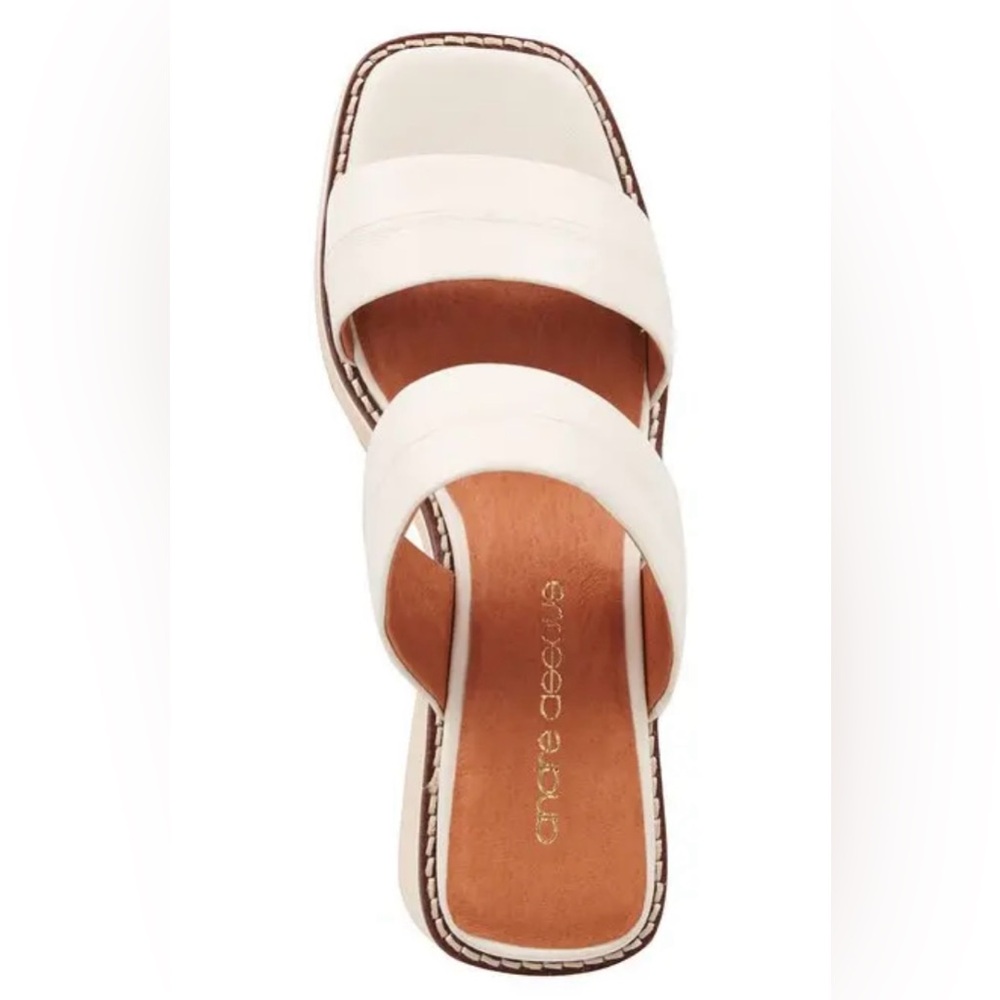 Andre Assous Layla Featherweights Slip On Strappy Platform Sandals In Creme NWOB - Picture 6 of 8